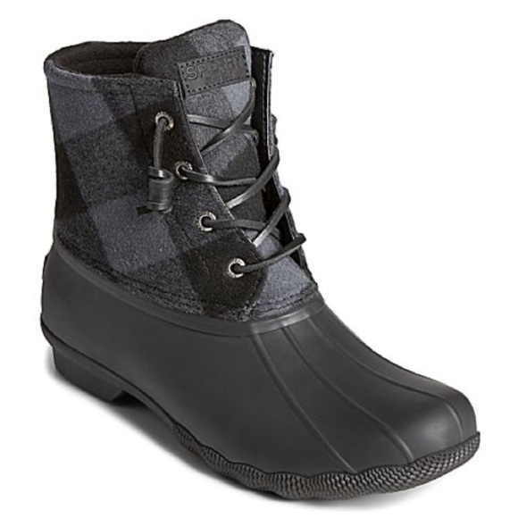 Duck Boot Sperry Saltwater Wool Dark Grey Wool Boots Sperry